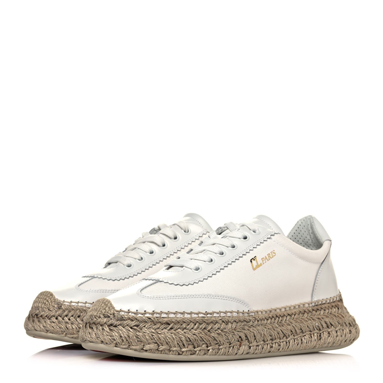 Christian Louboutin Toile Calfskin Espasneak Flat Sneaker 40 Ivory 3 of 8
