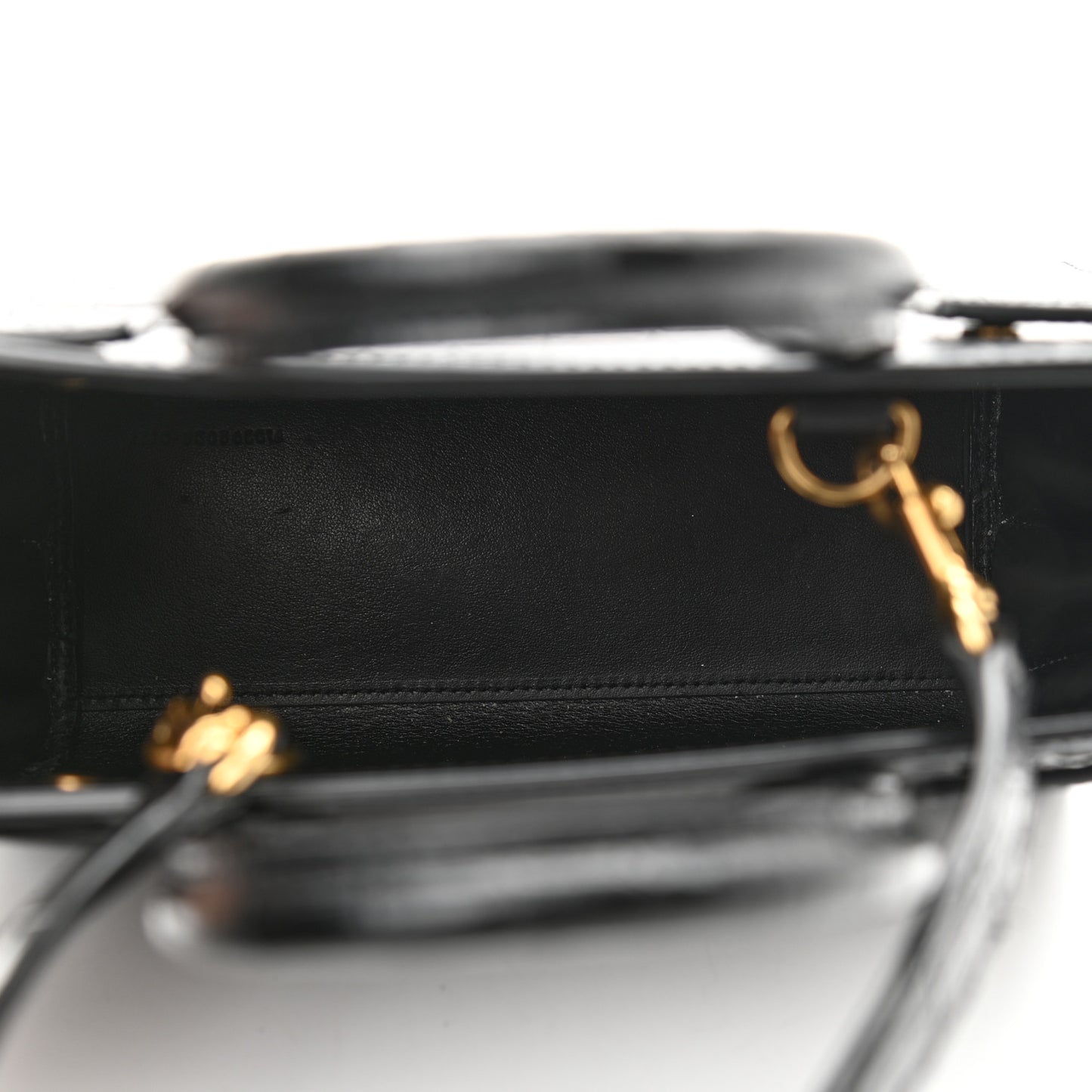 Calfskin Crocodile Embossed Nano Sac De Jour Black