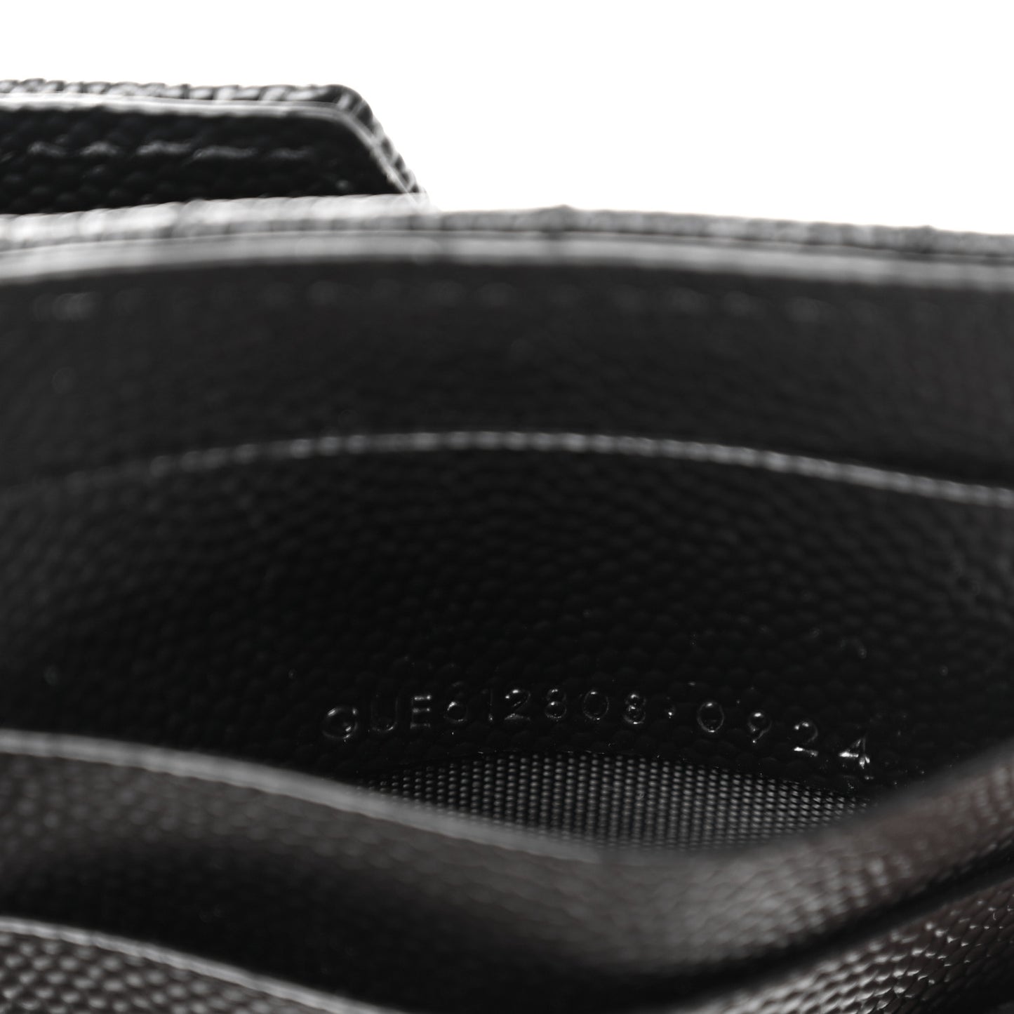 Grain De Poudre Matelasse Chevron Monogram Compact Wallet Black