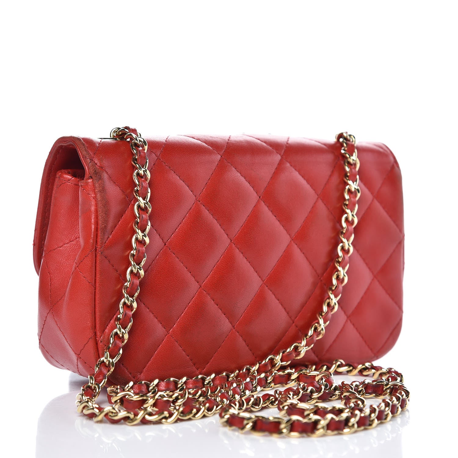 Chanel Lambskin Quilted Extra Mini V For Victory Flap Red 3 of 18