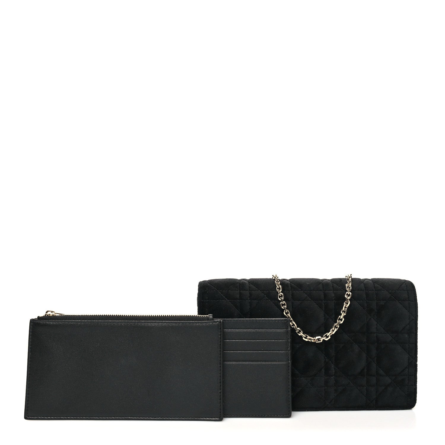 Christian Dior Velvet Cannage Lady Dior Convertible Clutch Black 1 of 11
