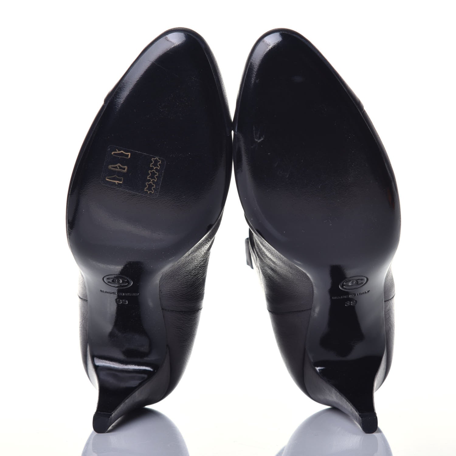 Chanel Lambskin Cap Toe Ankle Boots 39 Black 5 of 9