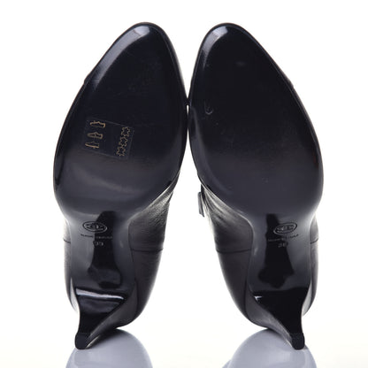 Chanel Lambskin Cap Toe Ankle Boots 39 Black 5 of 9