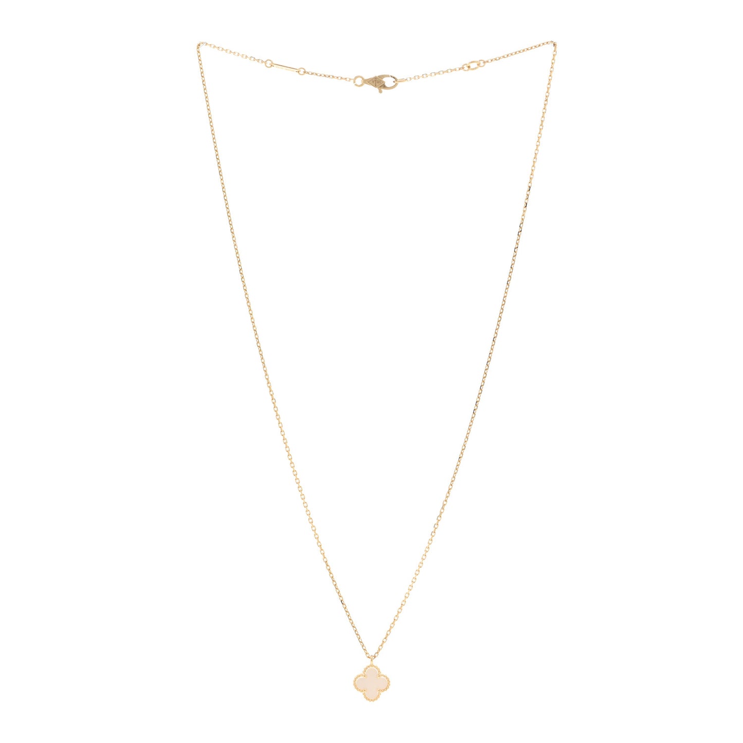 18K Yellow Gold Mother of Pearl Sweet Alhambra Pendant Necklace