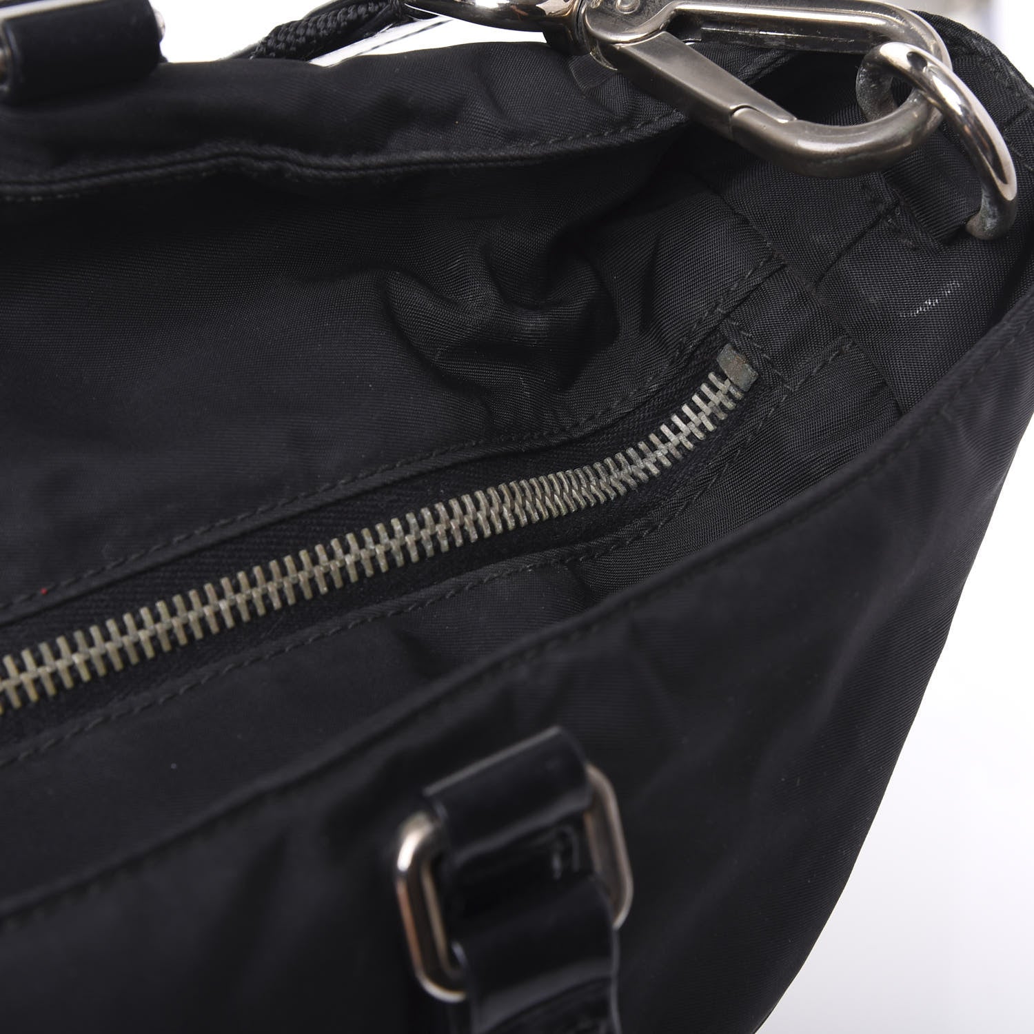 Prada Tessuto Nylon Soft Calf Tote Black 11 of 12