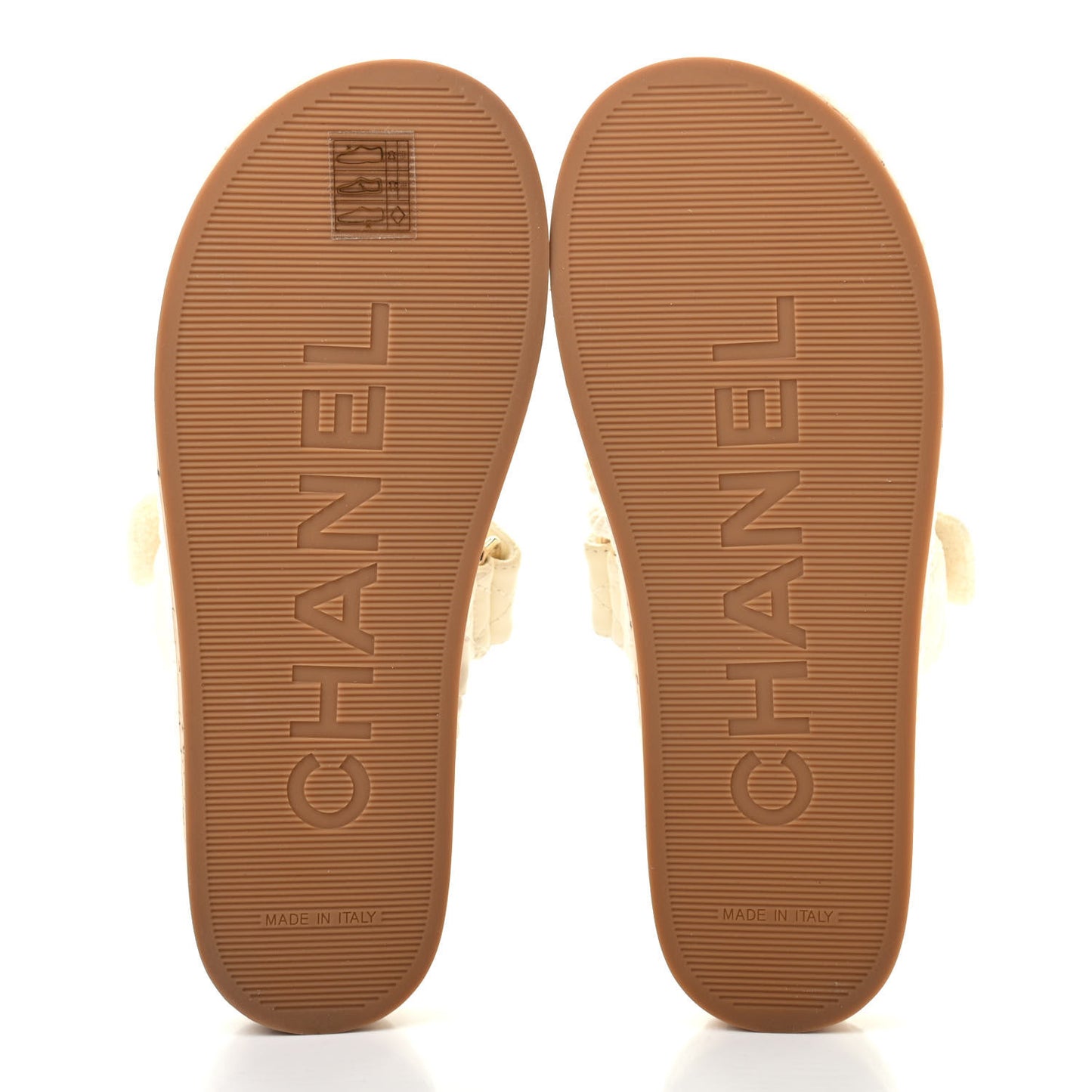 Cord Lambskin Quilted Logo Mules 36 White