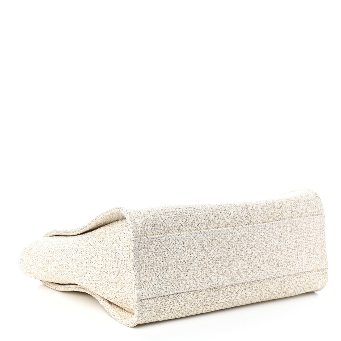 Lurex Boucle Small Deauville Tote Ivory