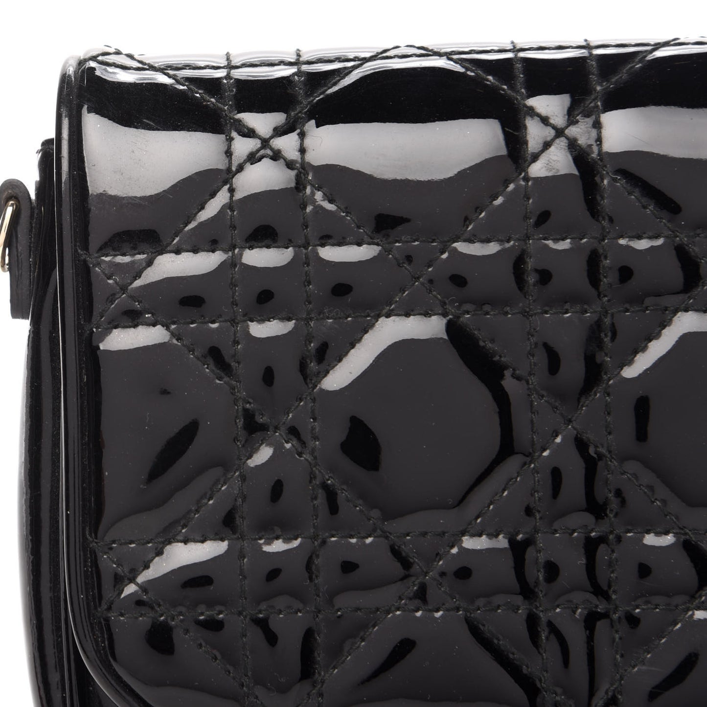 Patent Cannage Wallet on Chain Pouch Black