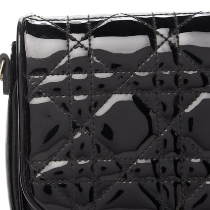 Christian Dior Patent Cannage Wallet on Chain Pouch Black 10 of 10