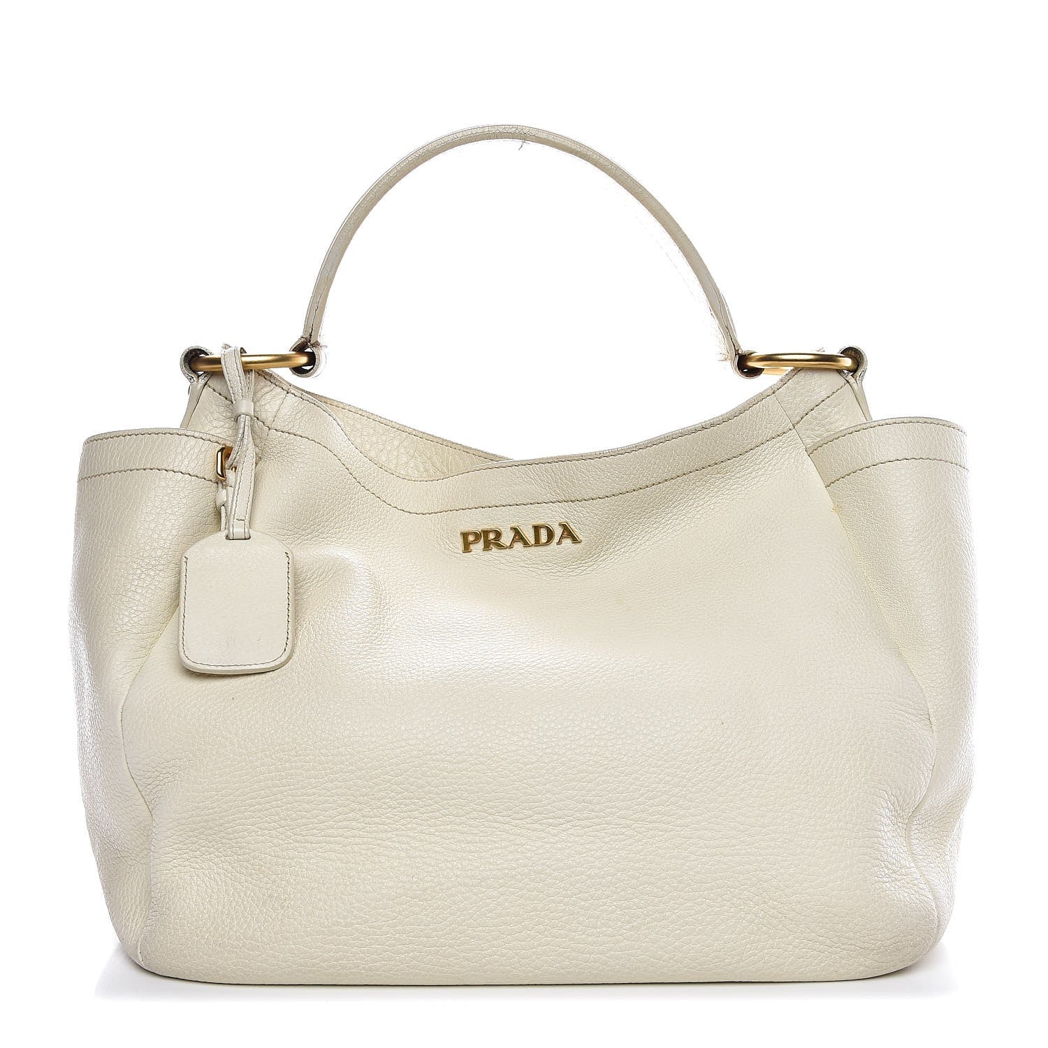 Prada Vitello Daino Side Pocket Hobo Bianco 1 of 18