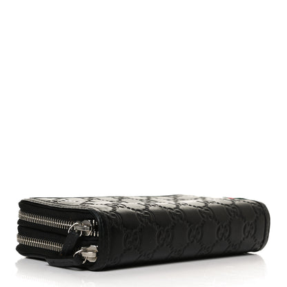 Gucci Guccissima Large Double Zip Around Wallet Black 4 of 11
