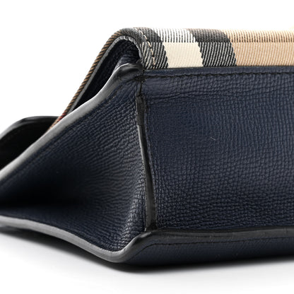 Burberry Derby Calfskin House Check Small Macken Crossbody Bag Ink Blue 9 of 10
