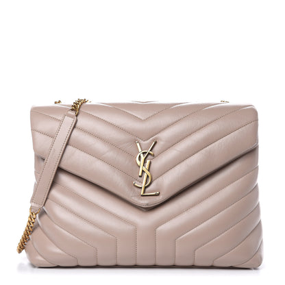 Saint Laurent Calfskin Y Quilted Monogram Medium Loulou Chain Satchel Light Natural 1 of 11