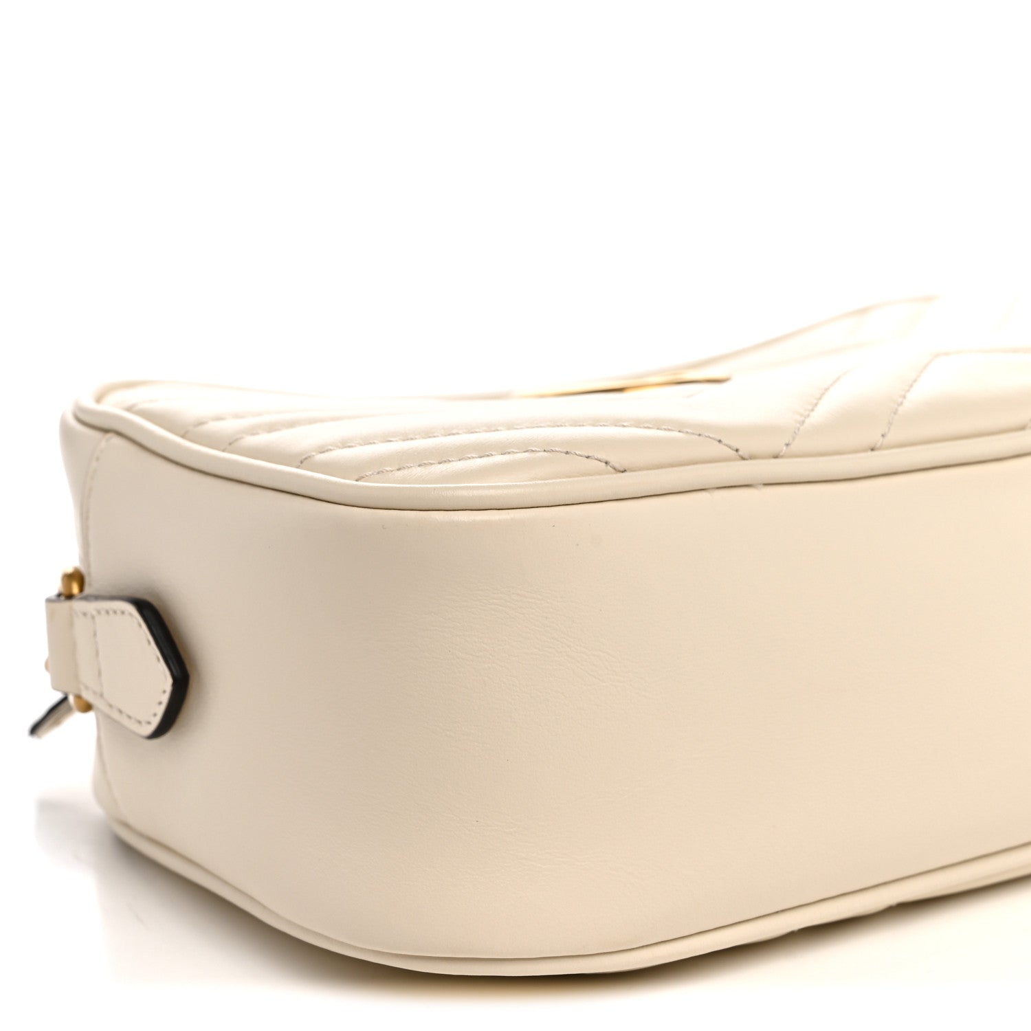Gucci Calfskin Matelasse Small GG Marmont Chain Shoulder Bag White 10 of 12
