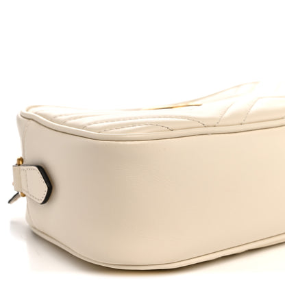 Gucci Calfskin Matelasse Small GG Marmont Chain Shoulder Bag White 10 of 12