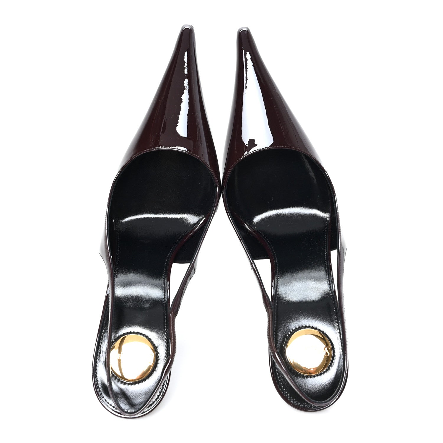 Saint Laurent Patent Vendome Slingback Pumps 37 Purple 2 of 10