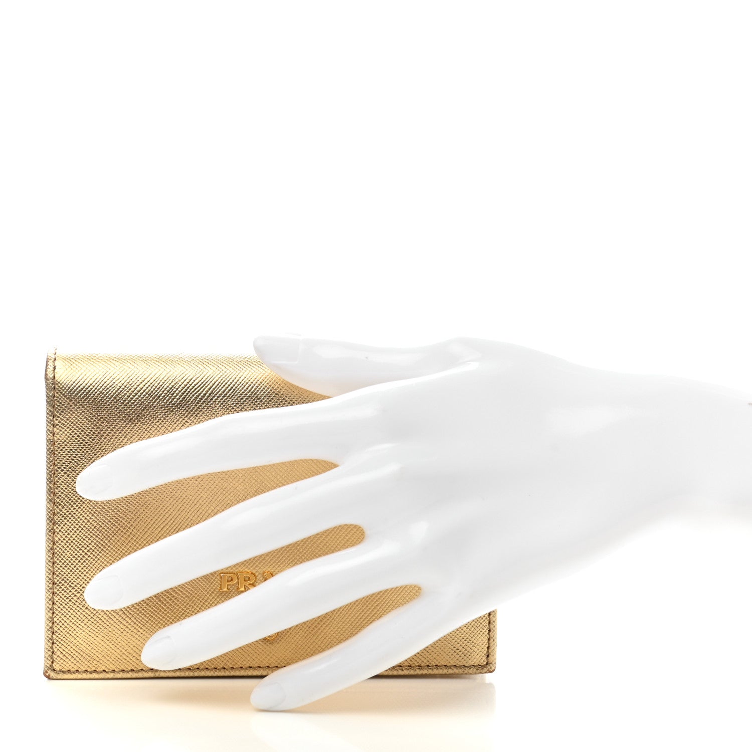 Prada Saffiano Metal Bi-Fold Wallet Platino 2 of 7
