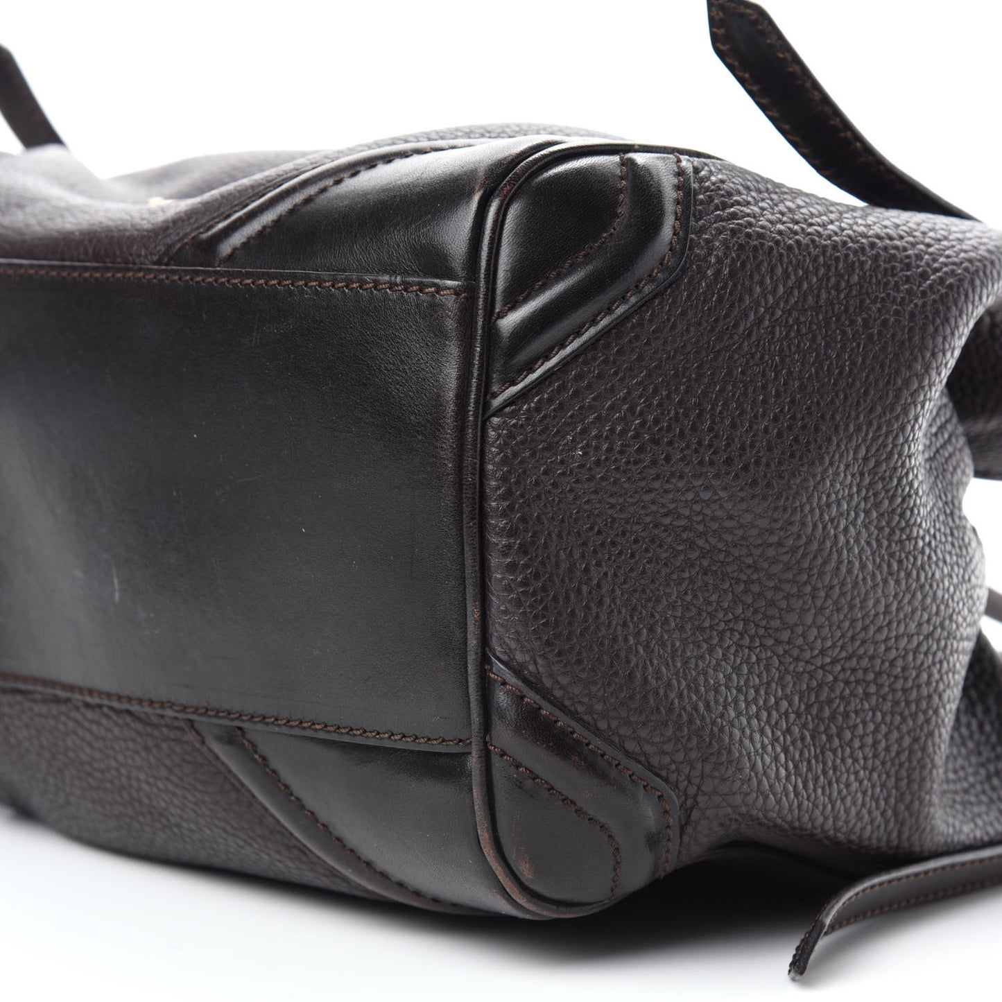 Grainy Calfskin Small Canterbury Tote Dark Chocolate