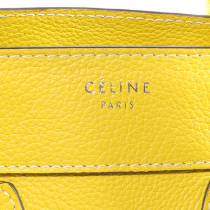 Celine Drummed Leather Micro Luggage Bag Citron 6 of 8