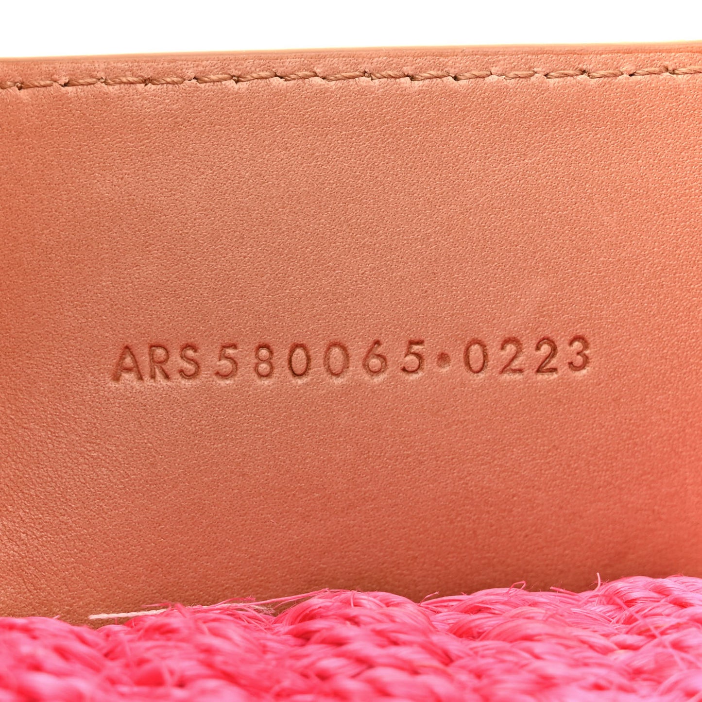 Raffia Medium Monogram Kate Satchel Pink Glow