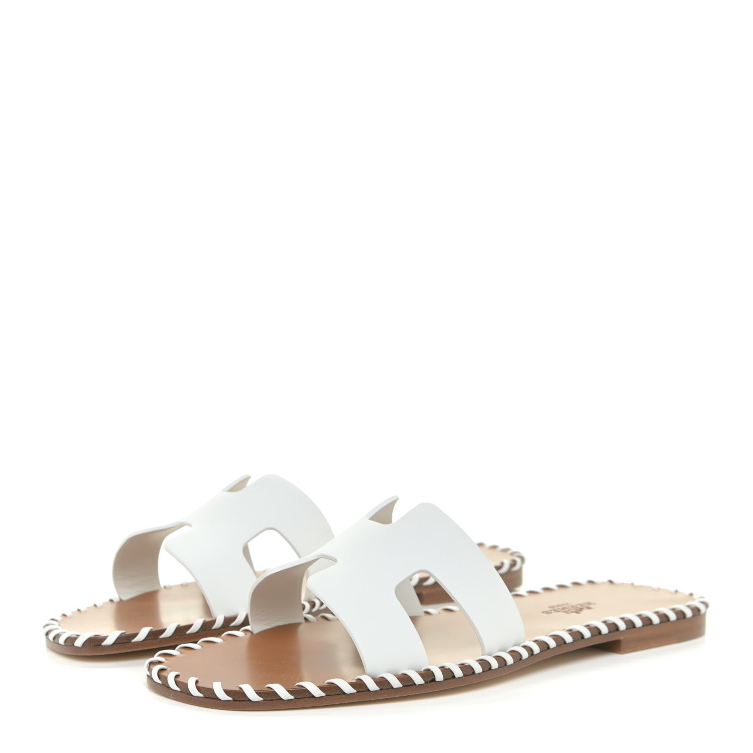 Hermes Calfskin Braided Oran Sandals 35.5 White 3 of 9