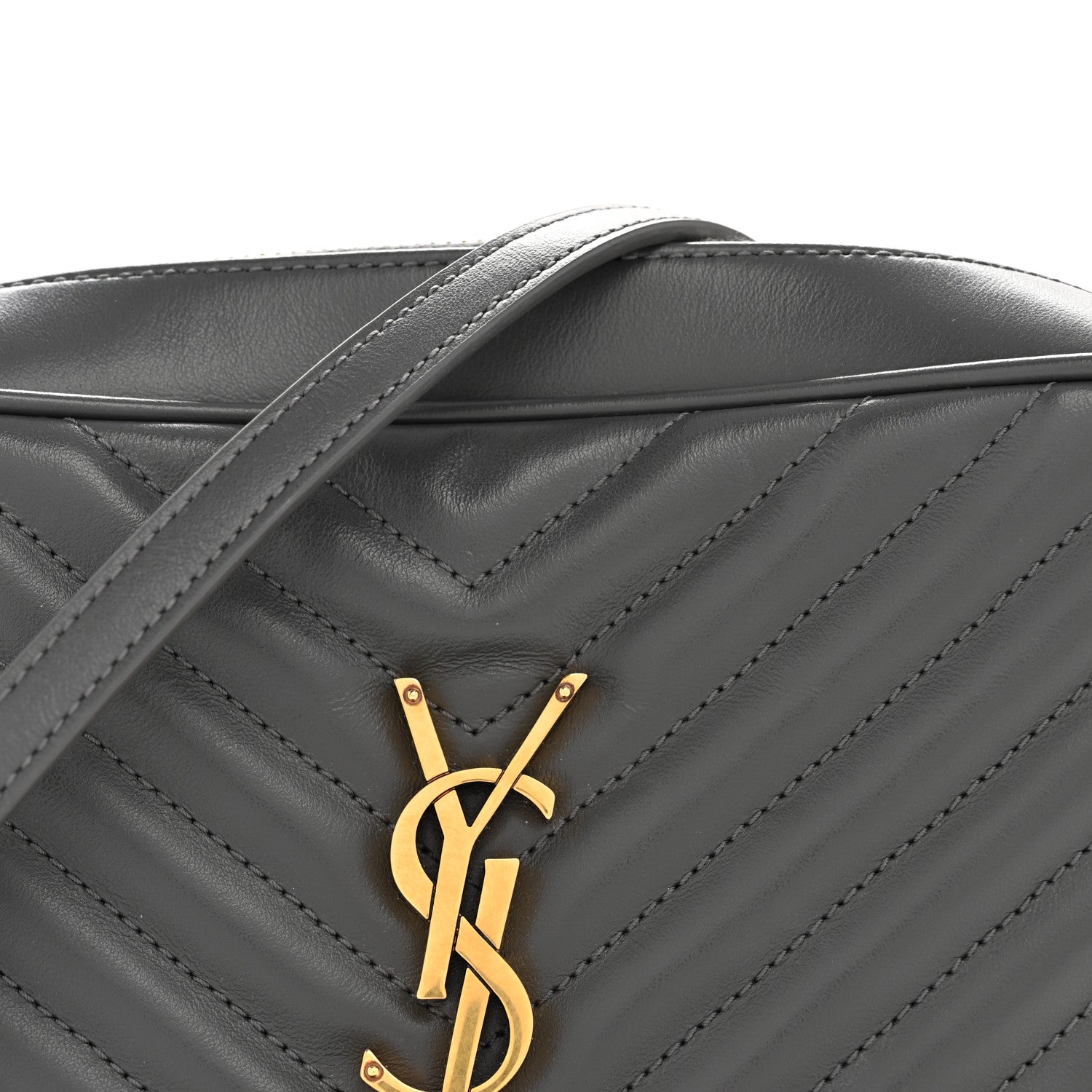 Saint Laurent Calfskin Matelasse Monogram Lou Camera Bag Storm 8 of 10