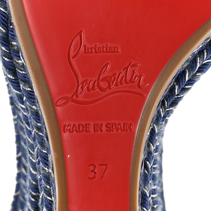 Christian Louboutin Denim Madmonica 120 Wedge Sandals 37 Blue 7 of 7