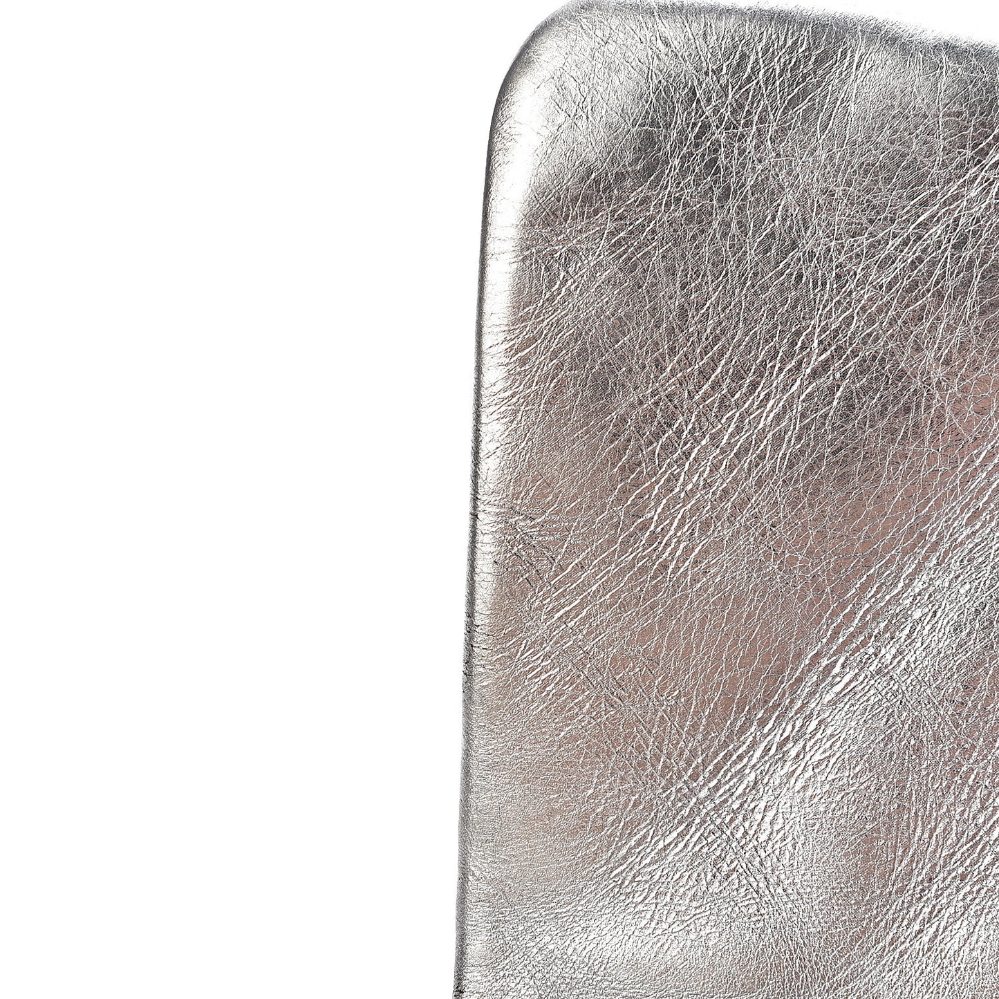 Metallic Aged Calfskin Quilted Jumbo Single Flap Silver