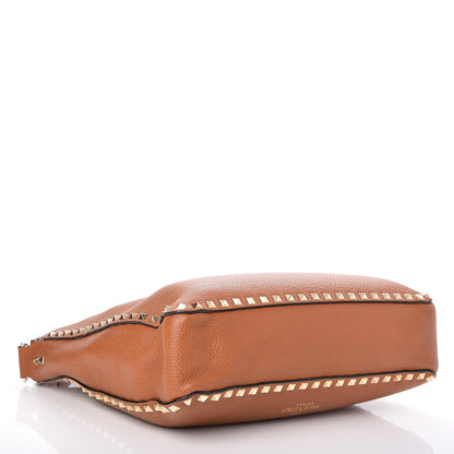 Valentino Garavani Pebbled Calfskin Large Rockstud Flip-Lock Messenger Bag Light Cuir 4 of 9