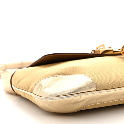 Gucci Metallic Calfskin Bamboo Handle Jackie O Hobo Gold 9 of 10