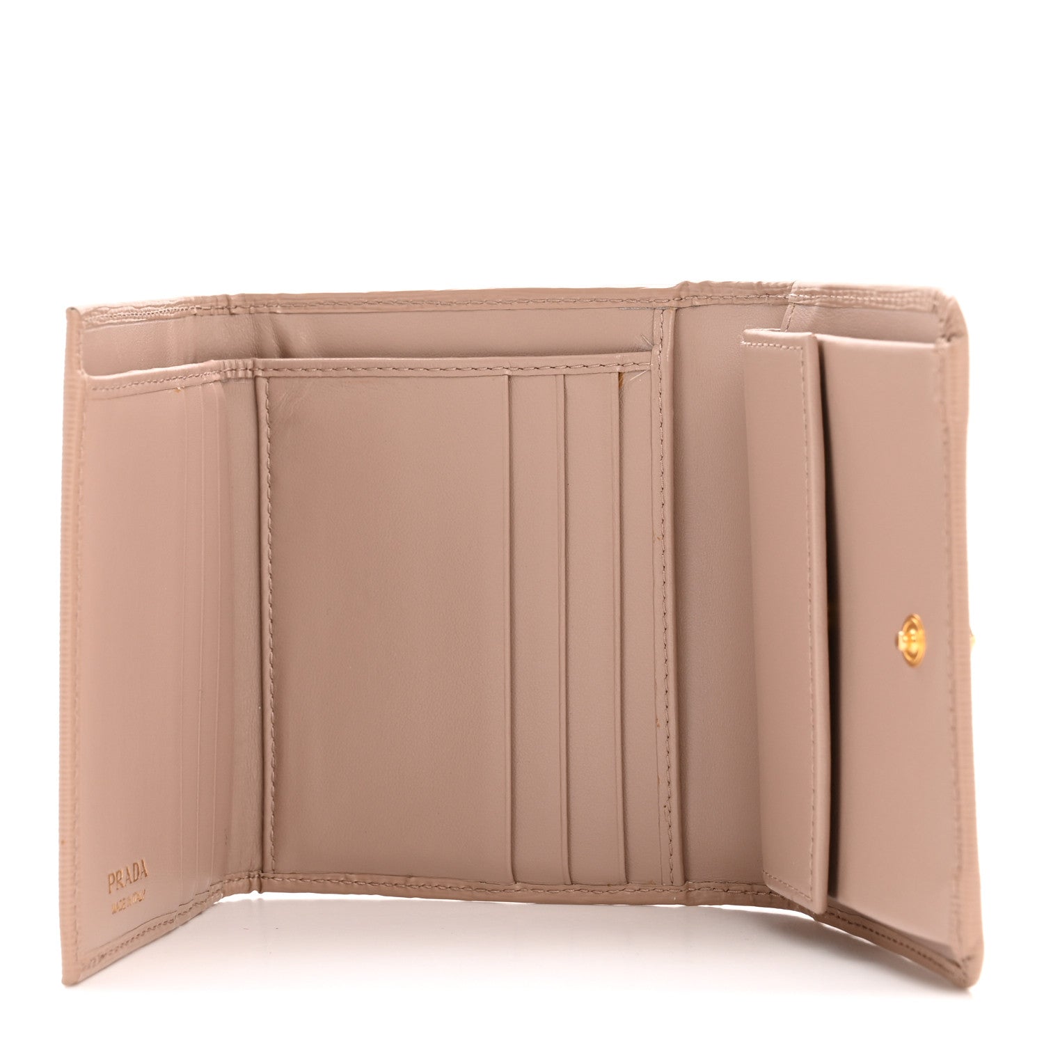 Prada Vitello Move Tri-Fold Compact Wallet Cammeo 5 of 12