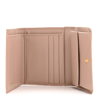 Prada Vitello Move Tri-Fold Compact Wallet Cammeo 5 of 12