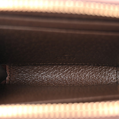 Gucci GG Supreme Monogram Textured Dollar Calfskin Web Ophidia Zip Around Card Case Wallet Beige Ebony New Acero 5 of 8