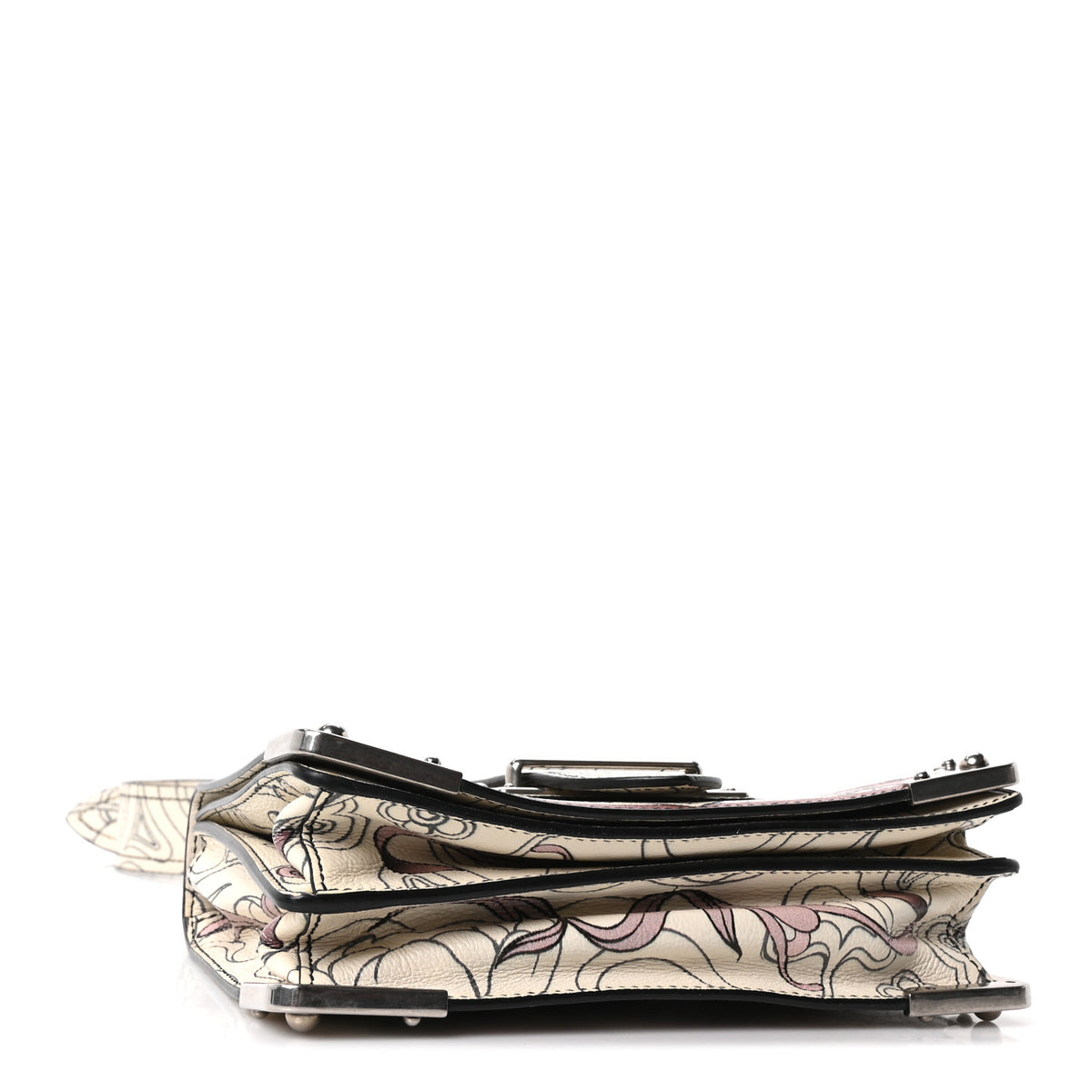 Prada X JAMES JEAN Glace Calfskin Rabbit Print Cahier Bag Opaline 6 of 17