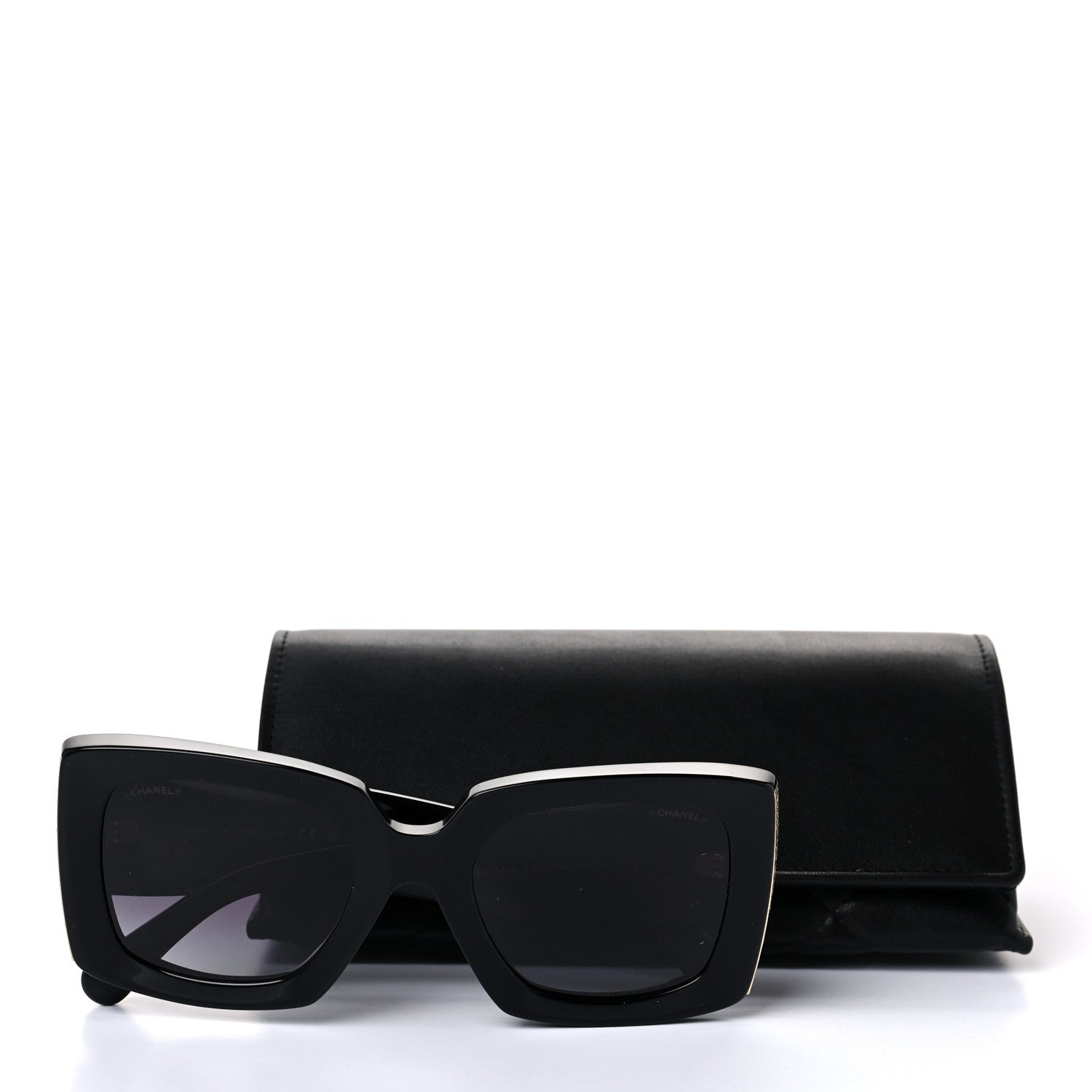 Chanel Acetate Rectangle Sunglasses 5435 Black 7 of 7