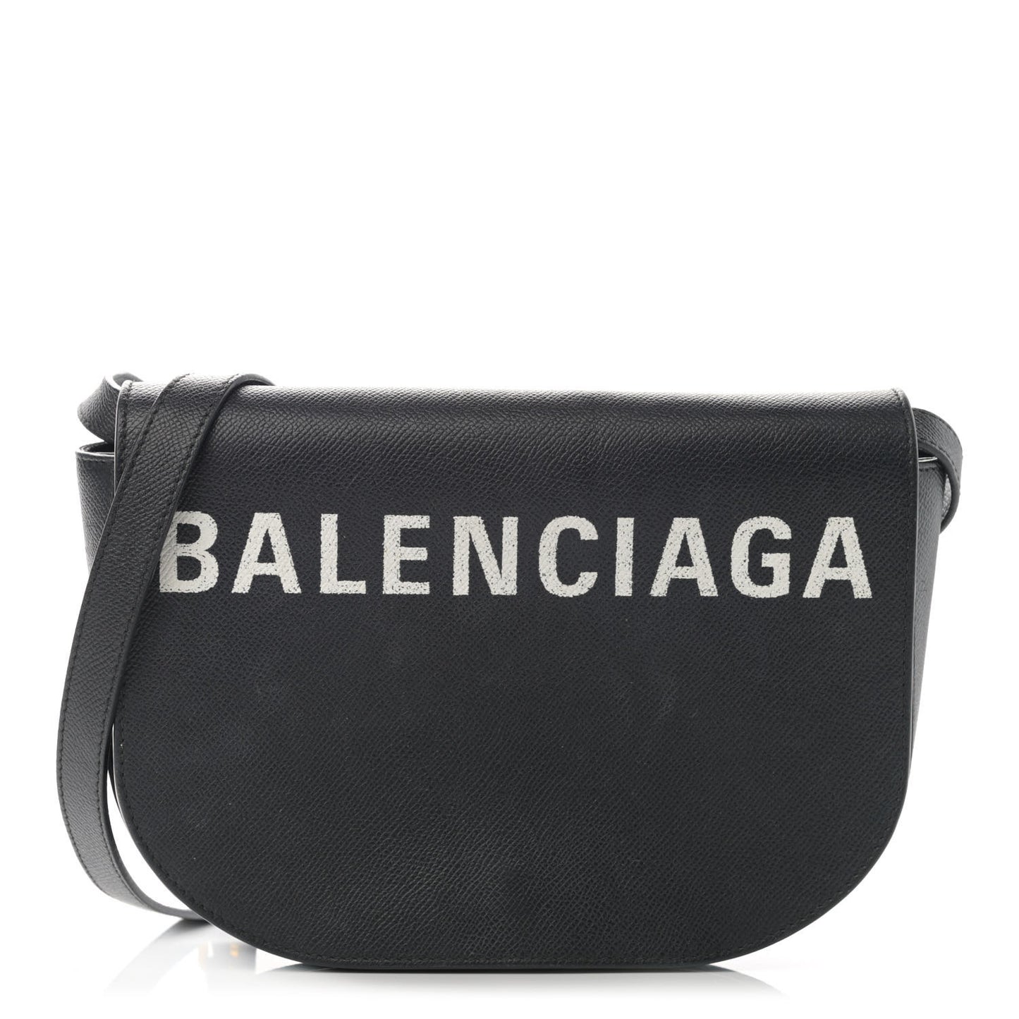 Signature Grained Calfskin Logo S Ville Day Bag Black