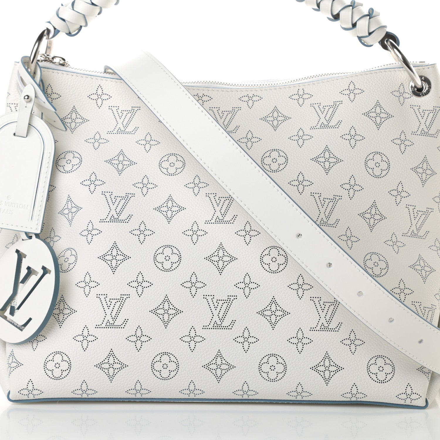 Louis Vuitton Mahina Beaubourg Hobo MM Snow Orage Blue 8 of 11