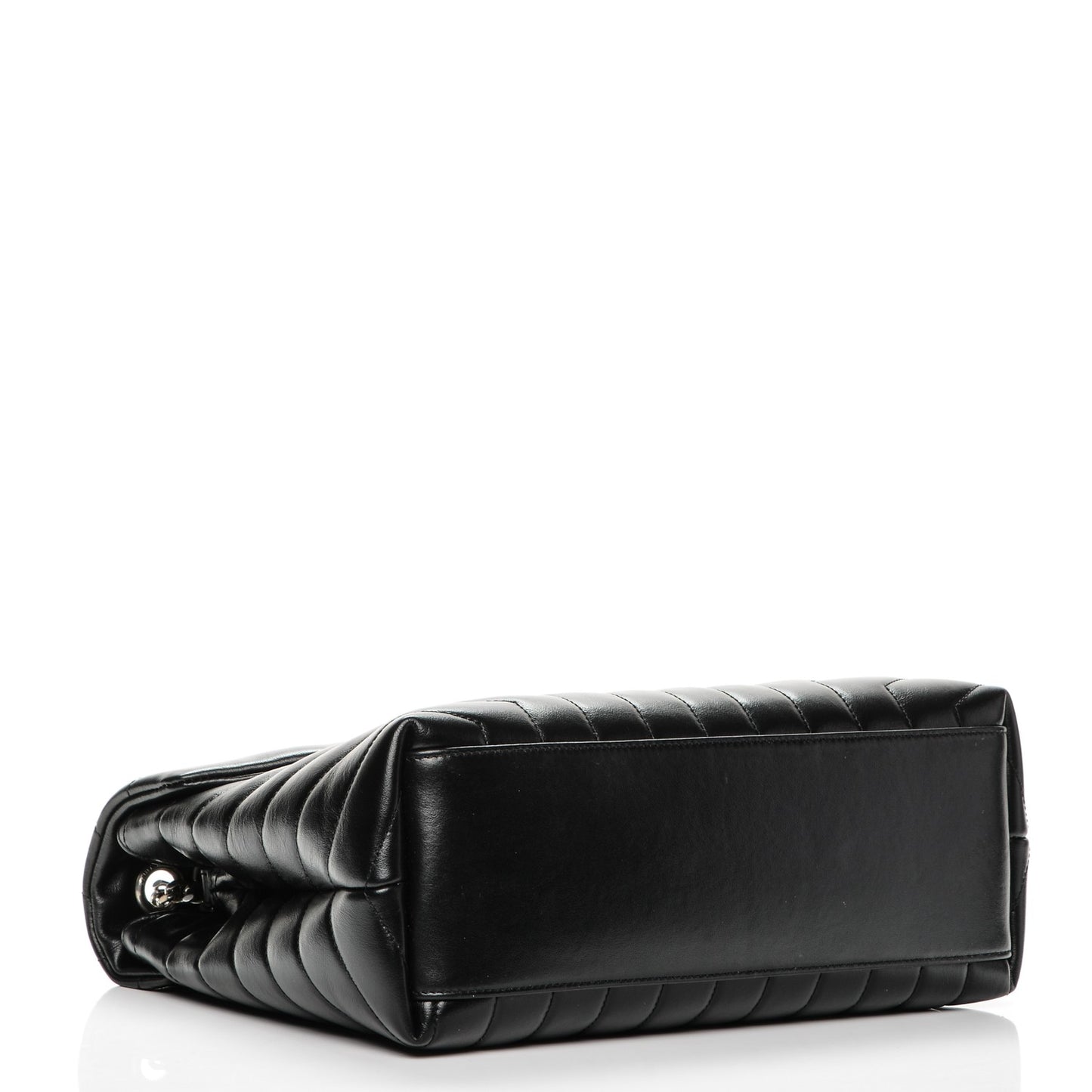 Calfskin Y Quilted Monogram Medium Loulou Chain Satchel Black