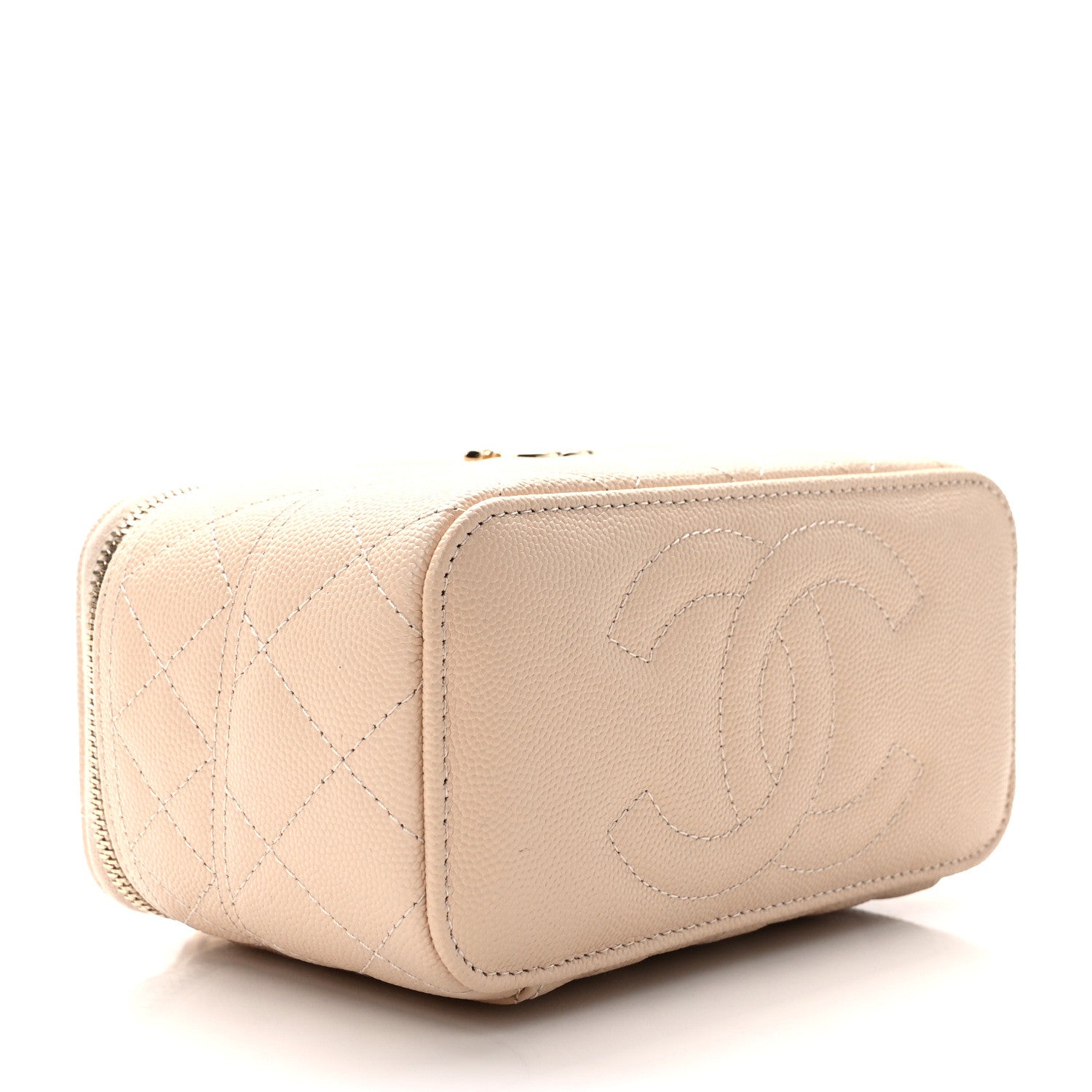 Chanel Caviar Quilted Trendy Handle Mini Vanity Light Beige 4 of 11