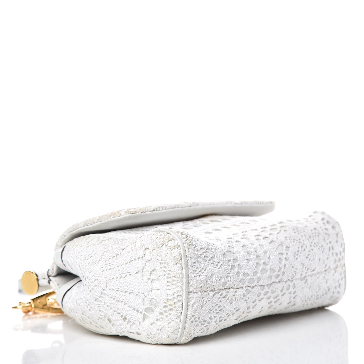 Dolce & Gabbana Calfskin Lace Small Miss Sicily Satchel White 4 of 12