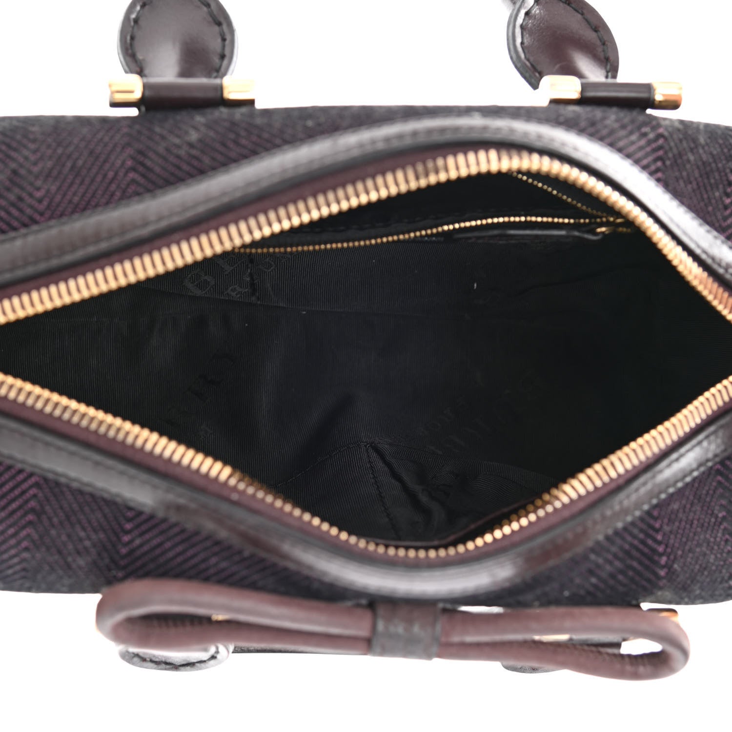 Burberry Prorsum Jacquard Tweed Medium Barrel Bag Dark Brown 5 of 10