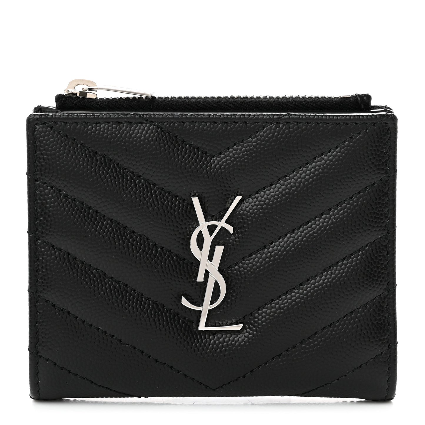 Grain De Poudre Matelasse Chevron Monogram Zipped Card Case Black
