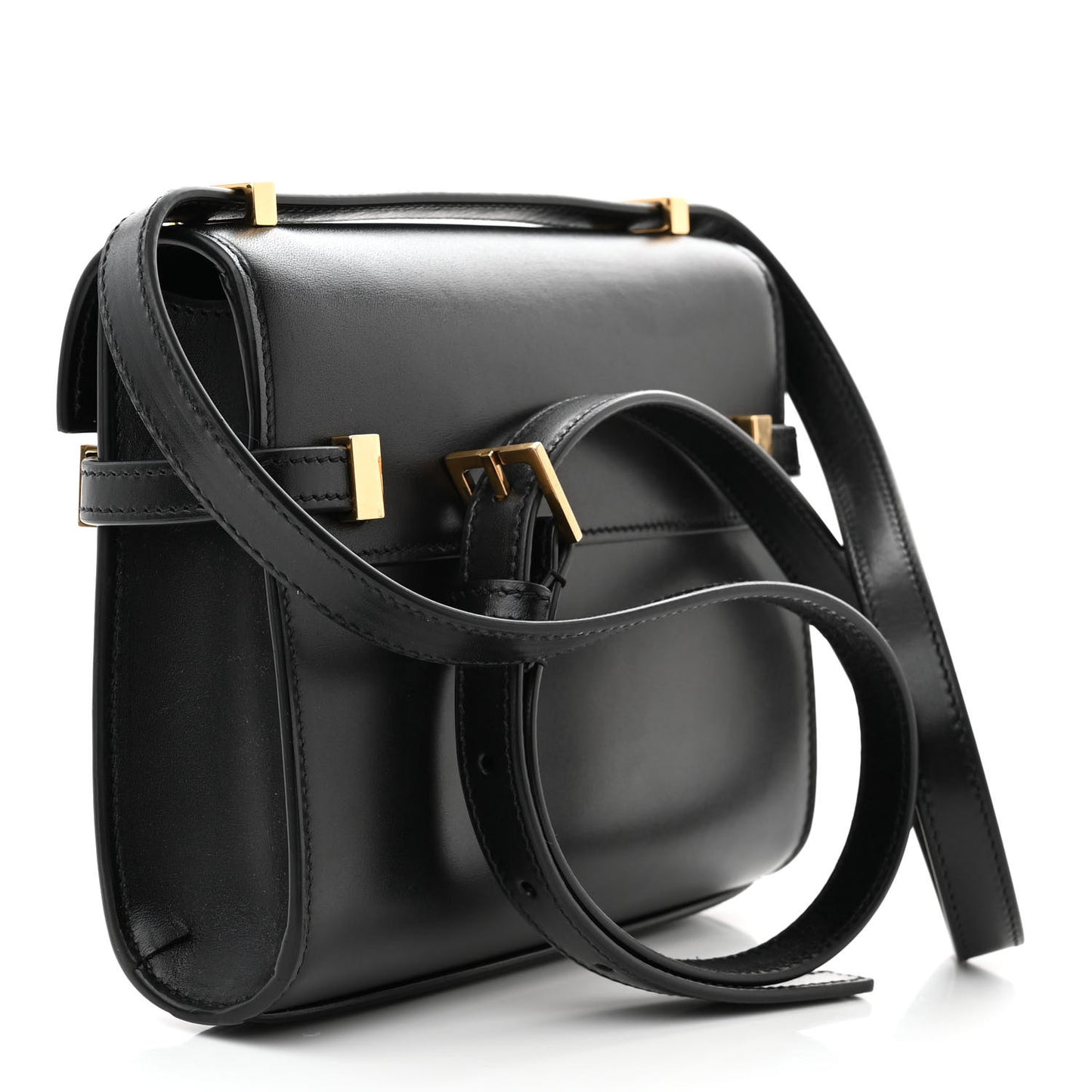 Smooth Calfskin Mini Manhattan Shoulder Bag Black