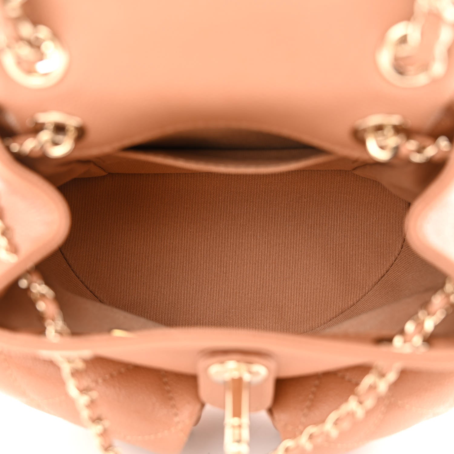 Chanel Shiny Caviar Quilted Small Duma Pockets Drawstring Backpack Dark Beige 5 of 10