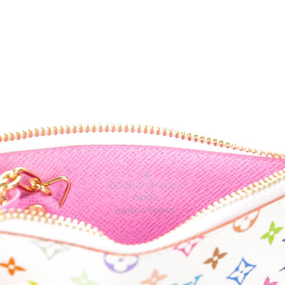 Louis Vuitton Monogram Multicolor Key Pouch White Litchi 6 of 7
