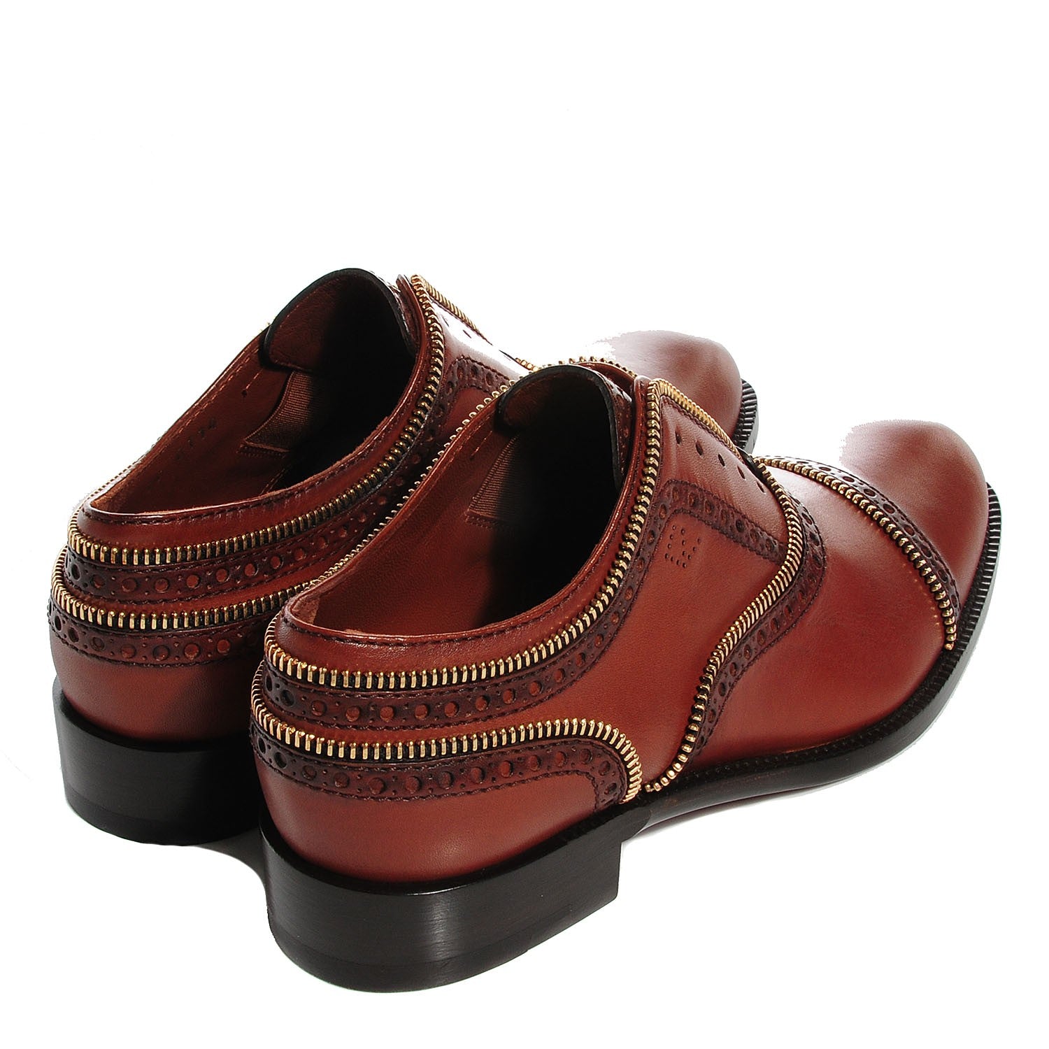 Louis Vuitton Calfskin Tomboy Richelieu Oxford Flats 37.5 Cognac 4 of 8