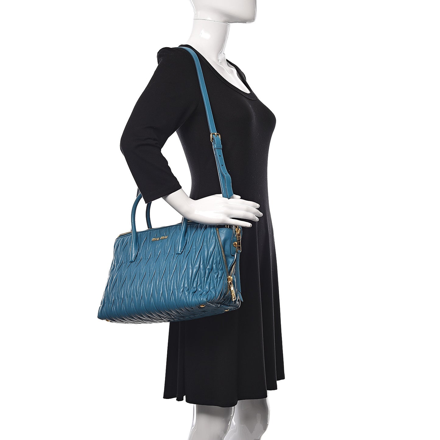 Nappa Matelasse Zip Tote Laguna