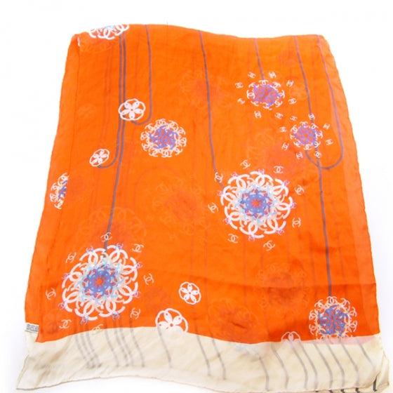 Silk Scarf CC Logo Orange
