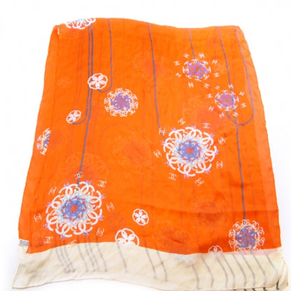 Chanel Silk Scarf CC Logo Orange 3 of 6