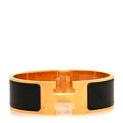 Hermes Enamel Wide Clic Clac H Bracelet GM Black 1 of 5